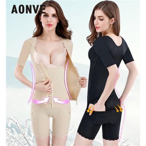 Aonve Womens binders and Shapers Sexy Lingerie Slimming Underwear Bodysuit Split Suit Short Sleeve Lose Weight Plus Size XXXL