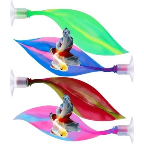 1Pcs Artificial Aquarium Fish Tank Decor Leaf Betta Fish Rest Spawning Ornamental Plant Betta Fish Play Relax Hide Leaf Hammock