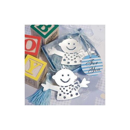 100PCS/LOT baby boy baby girl Bookmark baby shower party baptism favors gift Free shipping (Blue baby boy bookmark)