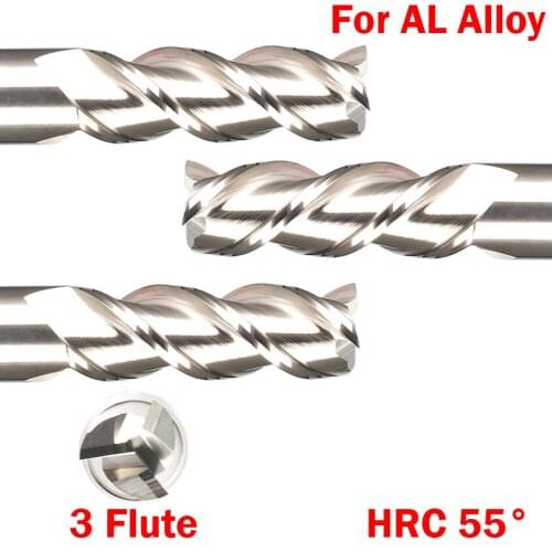 3mm 4mm 5mm 3 Flute Altin Coated Cuttiing HRC55 Tungsten Solid Carbide Flat End Mill CNC Tool Milling Cutter For AL Alloy