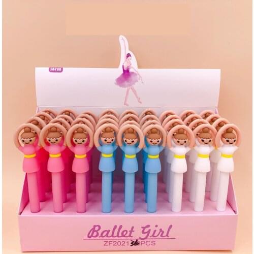 36pcs/lot creative Ballet dancing girl 0.5mm gel pen water Roller ball pens office school supplies students promotion gift