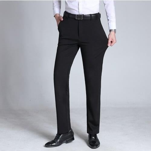 48 50 52 Male Plus Size Trousers High-End Fashion Brand Business Casual Pants Classic Stretch Loose Straight-Leg Suit Trousers