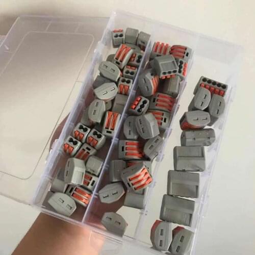 60pcs Electrical Connectors Wire Block Clamp Terminal Cable Reusable Terminals for Wires Housing for Electronics