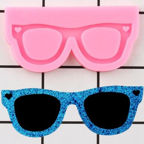 Shiny Glasses Silicone Mold Epoxy Resin Craft Keychain Jewelry Making Molds Polymer Clay Pendant DIY Handmade Charms Mould