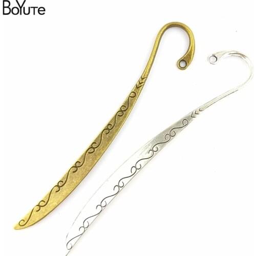 BoYuTe (20 Pieces/Lot) 19*122MM Vintage Style Antique Bronze Silver Plated Bookmark Jewelry Components Wholesale