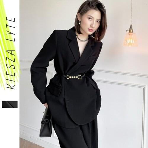 Black Pants Suit Fashion Office Lady 2021 New Autumn Leisure Casual Black Two-piece Suit Female Sets