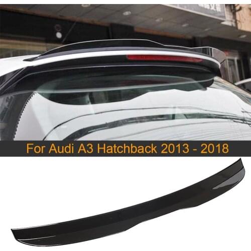 For A3 Car Rear Roof Spoiler Wing For Audi A3 Hatchback 2013 - 2018 Rear Roof Boot Lip Wing Spoiler ABS Glossy Black Spoiler
