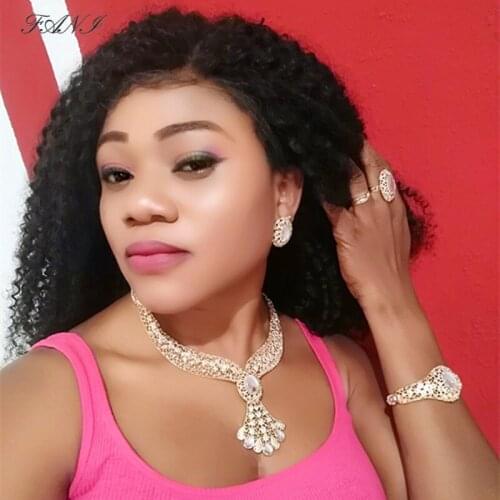 Fani Exquisite Dubai Gold Colorful Women Costume Jewelry Set wholesale statement Jewelry set Fashion African Beads Jewelry Set
