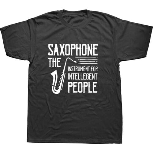 Saxophone T-Shirt Mens Musician Jazz Players Lovers Gift Present Idea Fashion Short Sleeve Cotton T Shirt Tops Camisetas