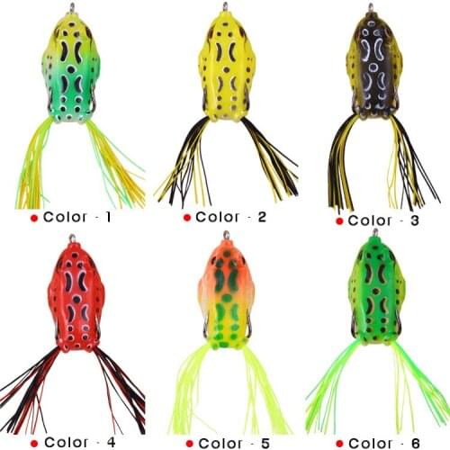 6G 10G 13G Frog Lure Soft Tube Bait Plastic Fishing Lure with Fishing Hooks Topwater Ray Frog Artificial 3D Eyes