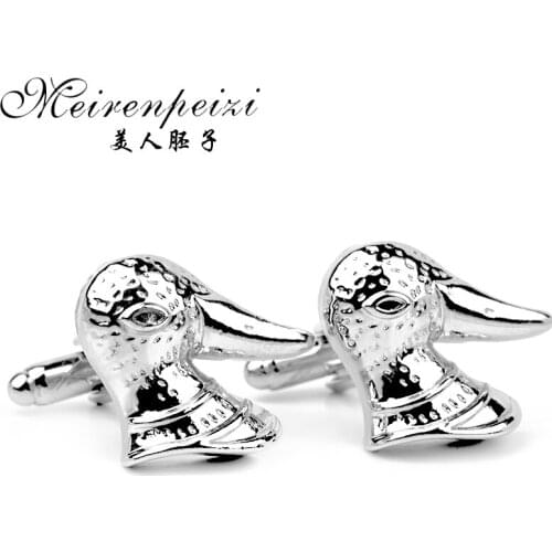 Carnival Shopping New Silver Cufflink For Men Duck Head High Quality French Shirt Cuff Button 1 Pair Sleeve Button Wedding Gift