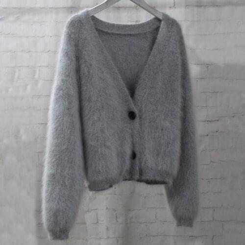 Classical V neck Pure Mink Cashmere Cardigans Drop shipping Natural Cashmere Sweater Women Keep Warm Autumn Winter tbsr776