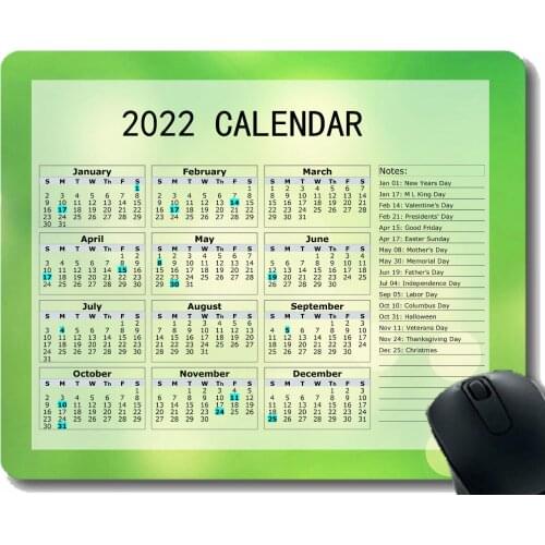 Calendar 2022 Year Mouse Pad,Light Flower Tendrils Form Anti-Slip Rubber Mousepad with Durable Stitched Edges