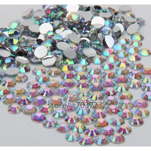 1000 pcs 3mm ss12 AB Colorful Crystal Resin Round Rhinestone Flatback Rhinestones 14 Facets DIY Nail Art Decoration Beads N22