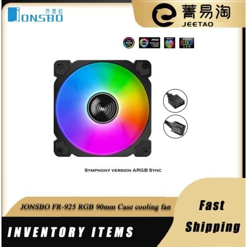 JONSBO FR-925 RGB 90mm Case cooling fan high wind volume light effect 5V3PIN ARGB CPU cooling fan PWM small chassis 9cm radiator