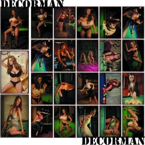 [ Mike86 ] Snooker Billiard club Sexy Pin up Metal tin sign Wall Plaque Retro Poster Painting Pub Decoration LTA-2039 20*30 CM