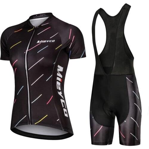 Mieyco Multicolor Cycling Jersey Women Summer Short Sleeve Cycling Set MTB Lady Jersey Ropa Maillot Ciclismo Bike Clothing