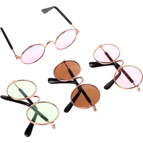 Fashion Doll Glasses For 12'' Dolls Hippy Clear Lens Round Frame Eye Wear Eye Glasses Doll Accessories 13 Colors