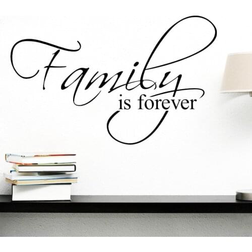 Family Is Forever Quotes Wall Decals for Living Room Bedroom Home Decorative Stickers Diy Vinyl Wall Mural Art