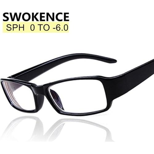 SWOKENCE Myopia Glasses -1 -1.5 -2 -2.5 -3 -3.5 -4 -4.5 -5 -5.5 -6.0 Women Men Short-Sighted Spectacles End Product G539
