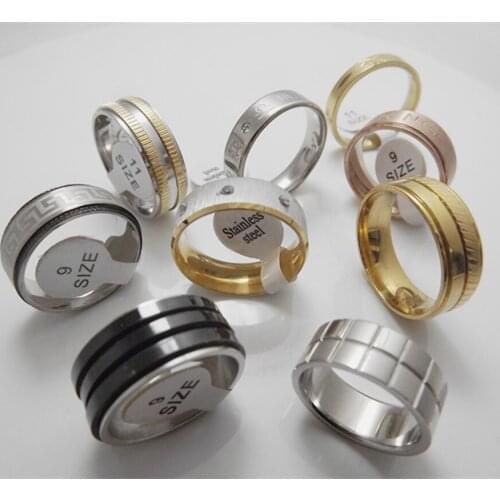 Wholesale 50 pcs high quality Fashion Multi style mix Stainless Steel rings