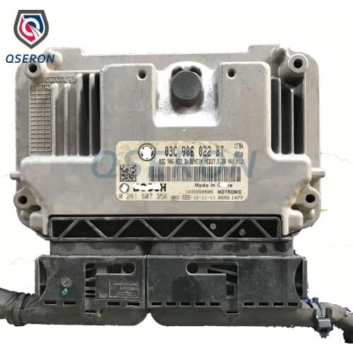 Genuine Auto Car ECU 03C906022BT Engine Parts Electronic Control Controller Unit Motor Computer Module ECM PCM 0261S07358 For VW