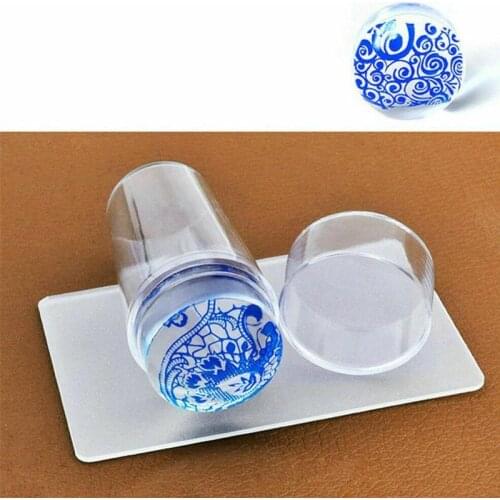 French Manicure Accessories Clear Silicone Stamper for Nails DIY Stamping Decal Template Scraper Transfer Nail Art Stamper Kit