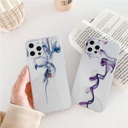 Watercolor Painting Transparent Phone Case for IPhone 12 11 Pro Max X XR XS Max 8 7 Plus SE 20 Clear Shockproof Cover Fundas