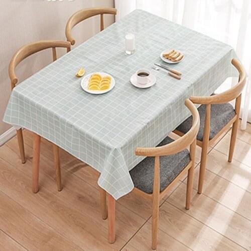 PVC Table Cloth Rectangular Tablecloths Plaid Plastic Tablecothes Watherproof Oil-Proof Table Covers Kitchen Home Accessories