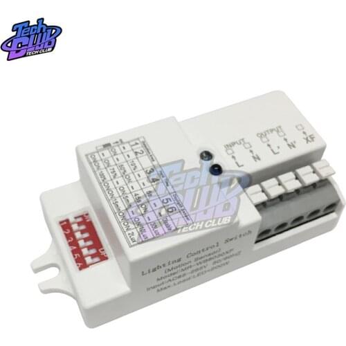 AC 110V 220V Adjustable Microwave Radar Sensor Switch Body Motion Detector For LED Light Sensors Switches