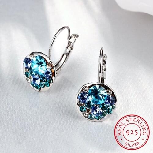 LEKANI Crystals heart pendant eardrop earrings Made with Austrian ELEMENTS for Mothers Day women gift