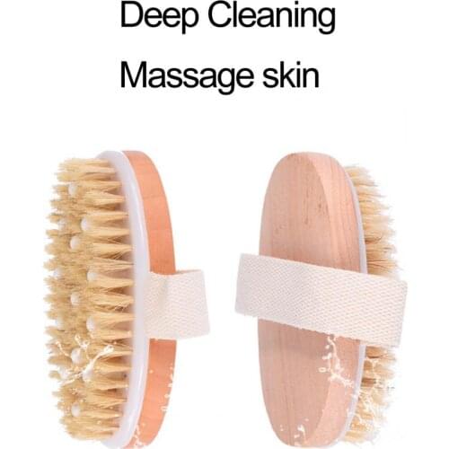 Hot Dry Skin Body Brush Soft Natural Bristle Shower Brushes Wooden Bath Shower Bristle Brush SPA Body Brushes Without Handle