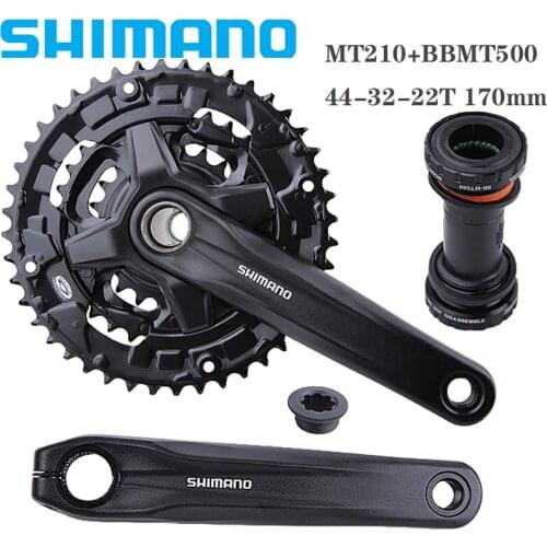 Shimano Alivio Crankset MT210 170mm 44-32-22T 3x9 3x8 Speed MTB Mountain Bike Bicycle Crankset Chain Wheel with shimano BB MT500