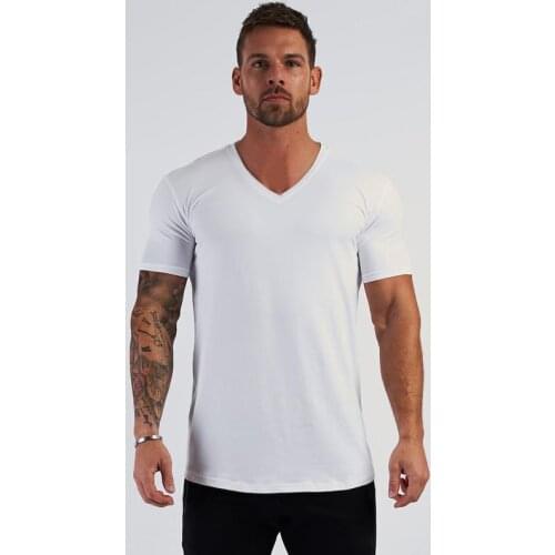 Gym Cotton t shirt Men Fitness Workout Skinny Short sleeve T-shirt Male Bodybuilding Sport Tee shirt Tops Summer Casual Clothing