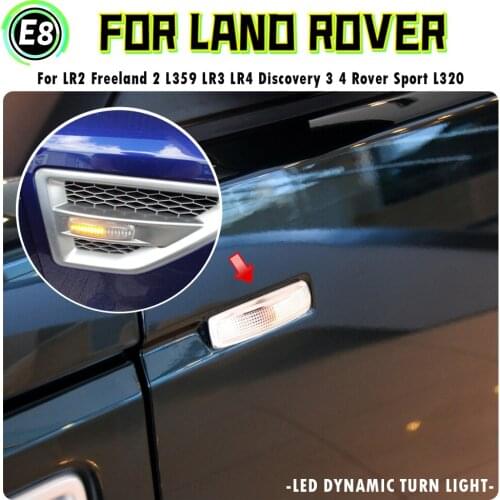 2Pcs LED Dynamic Side Marker Lights Arrow Turn Signal Blinker Lamps For Land Rover Discovery 3 4 Rover Sport L320 Freeland 2