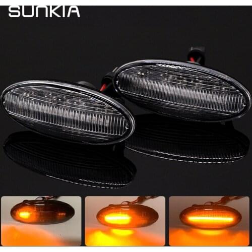 SUNKIA LED Side Marker Light for Nissan CUBE/EVALIA/LEAF/MICRA/NP300 NAVARA Smooth Flowing Light 5X Brighter than Stock Lamp