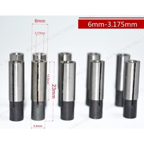 6mm to 3.175mm,Freeshipping CNC solid carbide End Mill conversion sleeve,woodworking router,high Precision Diameter conversion