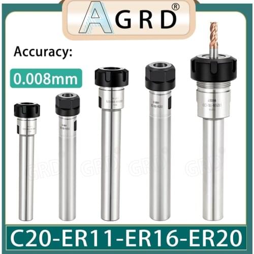 C20 20mm ER11 ER16 ER20 100L 150L 200L CNC elongated tool holder, precision chuck extension rod of engraving machine, lathe mill