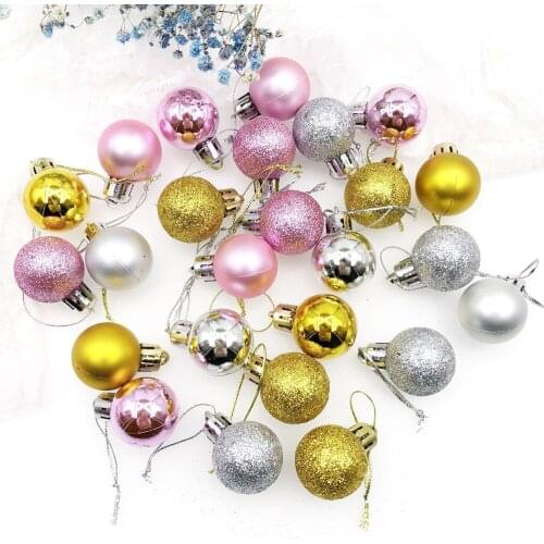 Christmas Tree Decoration Ball Ornaments Pendant Accessories 24pcs Silver powder Ball Decor For Christmas Home Party
