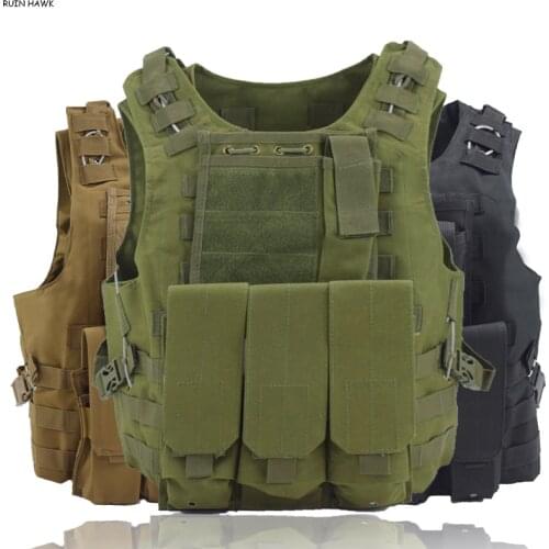 Military Gear Army Combat Armor Vest Tactical Molle Vest For Hunting Airsoft Paintball CS Protective Body Armor 7 Colors