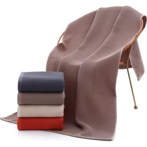 High quality Honeycomb Bath Towels Cotton Thicken Jacquard Plain Bathroom Hotel Towel Super Absorbent Soft Waffle-Towel