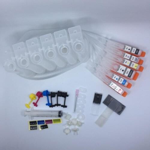YOTAT 6color CISS PGI-170 ink cartridge PGI170 PGI-170XL CLI-171XL with chip for Canon PIXMA MG7710 (Lartin America)