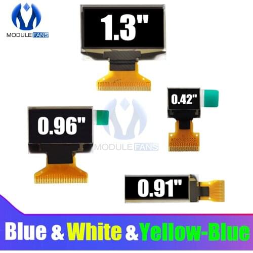 OLED Display LCD 0.42 0.91 0.96 1.3 Inch Blue White LCD Screen Display Module OLED Module 0.42'' 0.91'' 0.96'' 1.3'' For Arduino