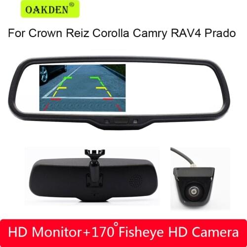 4.3 Inch TFT LCD Screen Car Rear View Camera Mirror Monitor with Special Bracket For Toyota Crown Reiz Corolla Camry RAV4 Prado