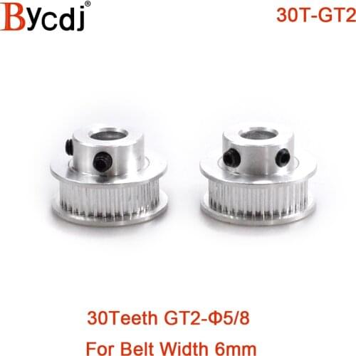 30 Teeth 2M 2GT Timing Pulley Bore 5/8mm for 2MGT GT2 Synchronous belt width 6mm small backlash 30Teeth 30T