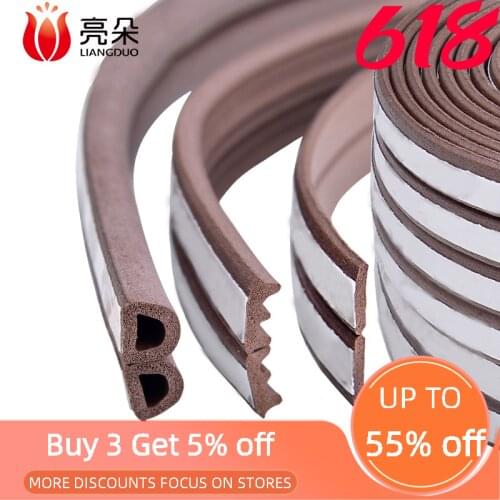 10M Type DIEP Self Adhesive Door Sealing Strips Self Adhesive Window Foam Wind Waterproof Dustproof Sound Insulation Tools