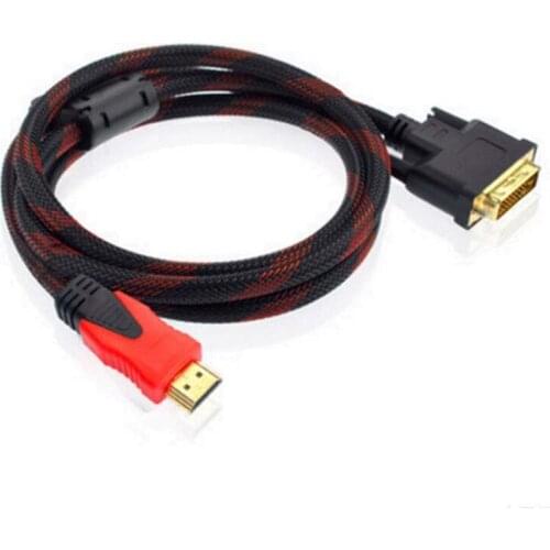 2pcs HDMI to DVI (24 + 1) Cable Connector 1.5 M For Computer Connected to The LCD Adapter Cable 1.5M