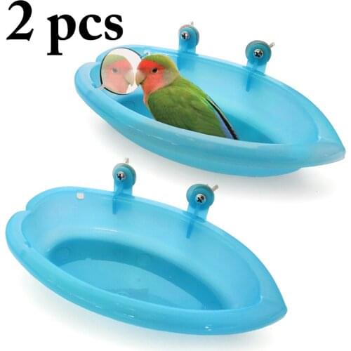 2pcs Parrot Bird Bathtub Parrot Bathing Supplies Bird Bathtub Cage Pet Supplies Bird Bath Shower Standing Bin Wash Space