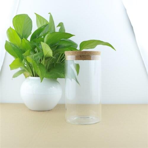 4pcs/lot 85*150mm 700ml Storage Glass Bottle Food Jar Container Transparent Kitchen Storage Containers Cork Glass Bottles Jars