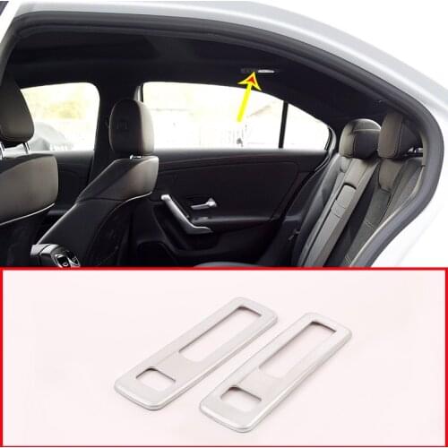 2pcs Car Matte Chrome ABS Rear Reading Lamp Frame Trim For Mercedes Benz A Class W177 2019 Accessories